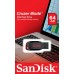 Unidade Flash USB Sandisk Cruzer Blade 64GB, USB 2.0, Preto/Vermelho