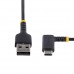 StarTech.com 6ft (2m) USB A to C Charging Cable Right Angle, Heavy Duty Fast Charge USB-C Cable, USB 2.0 A to Type-C, Durable and Rugged Aramid Fiber, 3A, S20/iPad/Pixel - High Quality USB Charging Cord (R2ACR-2M-USB-CABLE) - Cabo USB - USB (M) reto StarTech.com 6ft (2m) USB A to C Charging Cable Right Angle, Heavy Duty Fast Charge USB-C Cable, USB 2.0 A to Type-C, Durable and Rugged Aramid Fiber, 3A, S20/iPad/Pixel - High Quality USB Charging Cord (R2ACR-2M-USB-CABLE) - Cabo USB - USB (M) reto