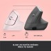 Rato Logitech Lift Vertical Sem Fio, Rosa