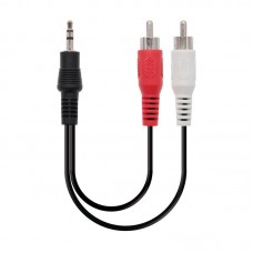 Cabo de Áudio Nanocable - Jack 3.5mm Macho a 2 RCA Macho 1.5m - Preto