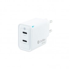 Carregador de Parede Coolbox COO-CUP-35CC, 35W, 2 USB-C, Quick Charge 3.0