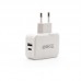 Carregador de Parede Tooq USB 2.0 e USB-C 27W Branco