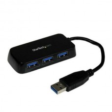 Portable 4 Port Mini USB 3.0 Hub - Black