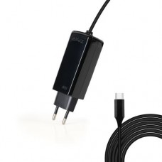 Carregador Tooq GAN USB-C PD 65W: Tecnologia GaN, 1 Porta USB-C, Preto