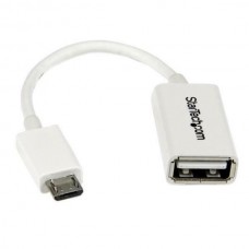 Cabo Startech UUSBOTGW: Micro USB Macho - USB 2.0 Fêmea, 12,7cm, Branco Cabo Startech UUSBOTGW: Micro USB Macho - USB 2.0 Fêmea, 12,7cm, Branco