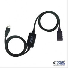 Cable Prolongador CON Amplificador USB 2.0 A/M-A/F 10M Negro Nanocable