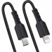 Cabo StarTech USB-C para Lightning, 50cm, Preto, Enrolado, MFi