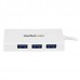 Portable 4 Port Mini USB 3.0 Hub - White