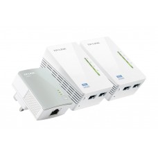 Tp Link Plc Tl-Wpa4220t Kit Wifi 300mbps 2 Puertos Rj45  Kit 3 Unid.  Av500
