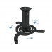 Suporte Universal de Teto Tooq PJ1010TN-B para Projetor, Giratório 360º, Preto