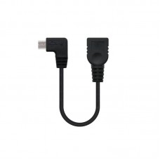 Cabo Nanocable Micro USB 2.0 OTG: Angulado, 15cm, Preto