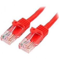 StarTech.com 0.5m Red Cat5e / Cat 5 Snagless Ethernet Patch Cable 0.5 m - Cabo patch - RJ-45 (M) para RJ-45 (M) - 50 cm - PTNB - CAT 5e - entrançado, sem nós - vermelho