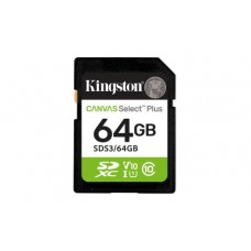 KINGSTON 64GB SDXC Canvas Select Plus Gen3 100MB/s C10 UHS-I U1 V10