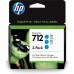 Tinteiro HP DesignJet 712 Cian 3ED77A: Original, 3x29ml, DesignJet T210-T650