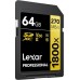 Cartão Lexar Professional 1800x SDXC UHS-II 64GB - Velocidade de Leitura 270 MB/s, Gravação 180 MB/s, C10, V60, U3