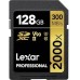 Cartão Lexar Professional 2000x SDXC 128GB UHS-II - 300MB/s leitura, 260MB/s escrita, C10, V90, U3