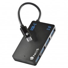 NGS - USB-C to 4 Ports USB 3.0 HUB PC/MAC/Tablet Compatible