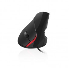 EWENT Rato Óptico Ergonómico Vertical, 1000 dpi, 5 botões, preto
