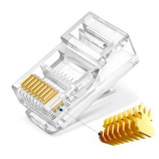 Pack Ewent de 100 Fichas RJ45 Cat6 U/UTP com Contactos Banhados a Ouro Pack Ewent de 100 Fichas RJ45 Cat6 U/UTP com Contactos Banhados a Ouro