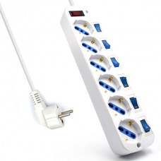 Extensão Ewent EW3932-3M: 6 Tomadas, 3m, Interruptor