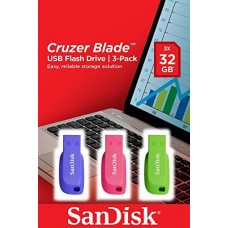Sandisk Cruzer Blade 3x 32GB unidad flash USB USB tipo A 2.0 Azul, Verde, Rosa Sandisk Cruzer Blade 3x 32GB unidad flash USB USB tipo A 2.0 Azul, Verde, Rosa