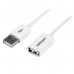 1m White USB 2.0 Extension Cable - M/F
