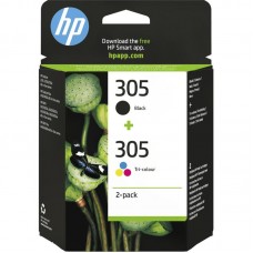 Cartuchos de Tinta HP 305 - Pack Duplo (Tri-Color/Preto) Cartuchos de Tinta HP 305 - Pack Duplo (Tri-Color/Preto)