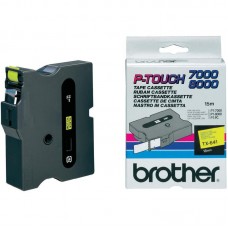 Brother Fita laminada - Texto preto sobre fundo amarelo, Largura: 18mm, Comprimento: 15m