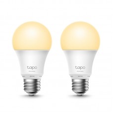 TP-Link Dimmable Smart Light Bulb, 2-Pack - E27, 200–240 V, Brightness 806 lm, Max Operation Power 8.7 W, Color Temperature 2,700 K, Beam Angle 220°, 50/60 Hz, IEEE 802.11b/g/n, 2.4 GHz