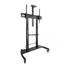 Suporte de Piso Tooq Ares, Ajustável, com Rodas, para TVs de 60 a 100 polegadas, FS20404HM-B