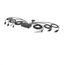 StarTech.com 2-Port Dual-Monitor DisplayPort Cable KVM Switch, 4K 60Hz, Compact KVM with 5ft/1.5m USB-A/DisplayPort/Audio Integrated Cables, Bus Powered - Remote Push Button/Hotkey Switching (C2-DD46-UA2-CBL-KVM) - Chave de KVM / áudio / USB - compac StarTech.com 2-Port Dual-Monitor DisplayPort Cable KVM Switch, 4K 60Hz, Compact KVM with 5ft/1.5m USB-A/DisplayPort/Audio Integrated Cables, Bus Powered - Remote Push Button/Hotkey Switching (C2-DD46-UA2-CBL-KVM) - Chave de KVM / áudio / USB - compac