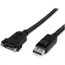 StarTech.com 3 ft / 91 cm 20 pin DP DisplayPort Extension Panel Mount Cable - DisplayPort to DisplayPort - Male to Female (DPPNLFM3PW) - Cabo DisplayPort - DisplayPort (M) para DisplayPort (F) - 91 cm - travada, moldado - preto StarTech.com 3 ft / 91 cm 20 pin DP DisplayPort Extension Panel Mount Cable - DisplayPort to DisplayPort - Male to Female (DPPNLFM3PW) - Cabo DisplayPort - DisplayPort (M) para DisplayPort (F) - 91 cm - travada, moldado - preto