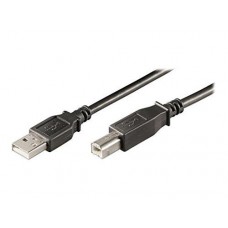 Cabo USB Ewent EW-UAB-010, USB 2.0, A-Macho para B-Macho, 1m, Preto