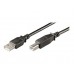 Cabo USB Ewent EW-UAB-010, USB 2.0, A-Macho para B-Macho, 1m, Preto