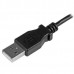StarTech.com 2m 6 ft Micro-USB Charge-and-Sync Cable - Left-Angle Micro-USB - M/M - USB to Micro USB Charging Cable - 24 AWG (USBAUB2MLA) - Cabo USB - Micro USB Tipo B (M) para USB (M) - USB 2.0 - 2 m - conector angular esquerdo, moldado - preto - pa