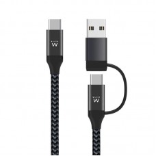 Ewent Cabo Usb-C para Usb-C c/ Adapt Usb 60w Quickcharge 1mt