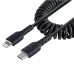 Usb C To Lightning Cable - 50cmcabl (20in) Coiled Cable Black