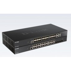 D-Link DXS 1210-28T - Interruptor - inteligente - 24 x 10GBase-T + 4 x 25 Gigabit SFP28 - montável em trilho D-Link DXS 1210-28T - Interruptor - inteligente - 24 x 10GBase-T + 4 x 25 Gigabit SFP28 - montável em trilho