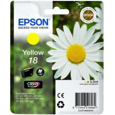 Epson 18 - 3.3 ml - amarelo - original - blister com RF/alarme acústico - tinteiro - para Expression Home XP-212, 215, 225, 312, 315, 322, 325, 412, 415, 422, 425