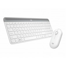 Logitech Mk470 (Ingles)  Estándar, Rf Inalámbrico, Qwerty, Blanco, Ratón Incluido