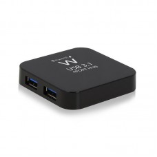 Hub USB Ewent EW1134 - 4 Portas, 5000 Mbps, Preto