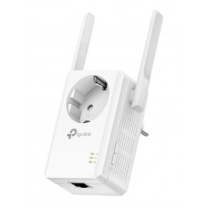 TP-Link 300Mbps Wireless N Wall Plugged Range Extender with Pass Through, Atheros, 2T2R, 2.4GHz, 802.11n/g/b, Power on/off and Ranger Extender button, Range extender mode, with high gain external Antennas