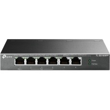 TP-LINK - 6-Port Gigabit Desktop Switch with 3-Port PoE+ and 1-Port PoE++, 1× Gigabit PoE++ Port, 3× Gigabit PoE+ Ports, 2x Gigabit Non-PoE Ports, 802.3af/at/bt type3, 64 W PoE Power,  Desktop Steel Case
