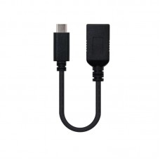Cabo Nanocable USB-C 3.1 Gen 2 para USB-A: 15cm, 5Gbps, Preto Cabo Nanocable USB-C 3.1 Gen 2 para USB-A: 15cm, 5Gbps, Preto