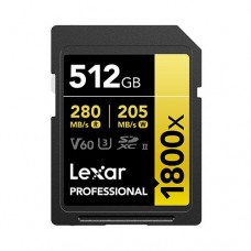 Cartão Lexar Professional 1800x SDXC 512GB UHS-II Cartão Lexar Professional 1800x SDXC 512GB UHS-II