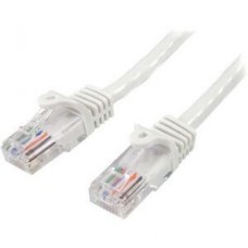 StarTech.com 5m White Cat5e / Cat 5 Snagless Ethernet Patch Cable 5 m - Cabo de rede - RJ-45 (M) para RJ-45 (M) - 5 m - PTNB - CAT 5e - sem nós, entrançado - branco StarTech.com 5m White Cat5e / Cat 5 Snagless Ethernet Patch Cable 5 m - Cabo de rede - RJ-45 (M) para RJ-45 (M) - 5 m - PTNB - CAT 5e - sem nós, entrançado - branco