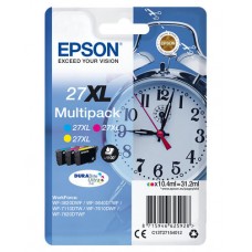 Epson 27XL Multipack - Pack de 3 - 31.2 ml - XL - amarelo, azul cyan, magenta - original - tinteiro - para WorkForce WF-3620, WF-3640, WF-7110, WF-7210, WF-7610, WF-7620, WF-7710, WF-7715, WF-7720