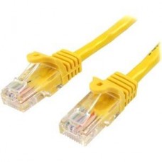 StarTech.com 0.5m Yellow Cat5e / Cat 5 Snagless Ethernet Patch Cable 0.5 m - Cabo patch - RJ-45 (M) para RJ-45 (M) - 50 cm - PTNB - CAT 5e - entrançado, sem nós - amarelo