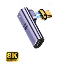 Adaptador Magnético USB-C Ewent EC1049 - 100W PD, 8K60Hz, 90 Graus - Roxo Adaptador Magnético USB-C Ewent EC1049 - 100W PD, 8K60Hz, 90 Graus - Roxo