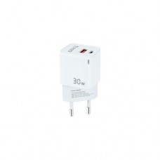 Tooq Cargador de Pared Gan Usb-C/Pd + Usb-A/Qc 30w - Blanco Tooq Cargador de Pared Gan Usb-C/Pd + Usb-A/Qc 30w - Blanco